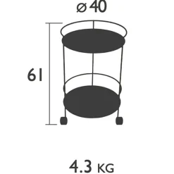 Guinguette Garten-Beistelltisch auf Rollen