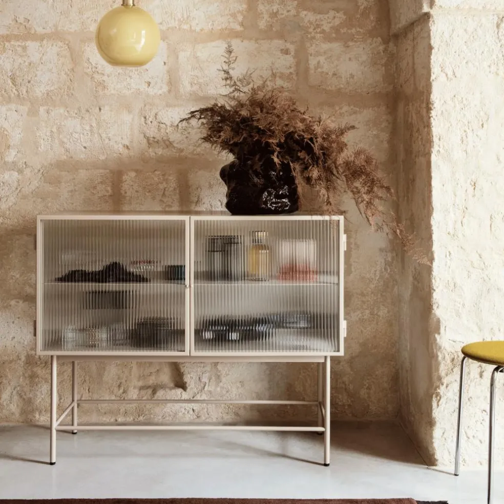 Haze Sideboard geriffeltes Glas