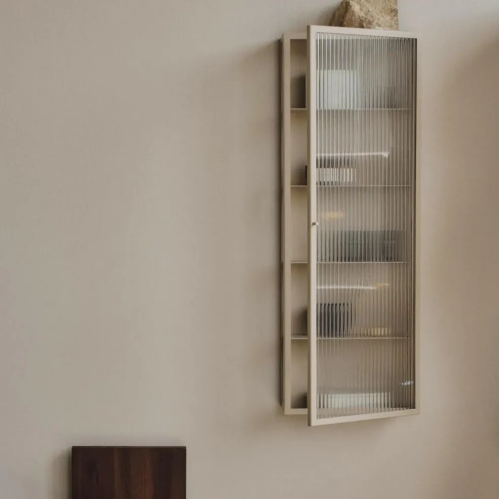 Haze Wandschrank geriffeltes Glas 35x100cm