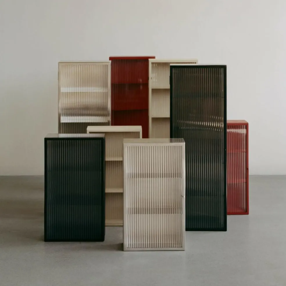 Haze Wandschrank geriffeltes Glas 35x100cm