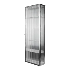 Haze Wandschrank geriffeltes Glas 35x100cm Edelstahl