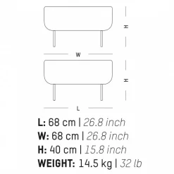 Hoff Pouf 68x68x40cm