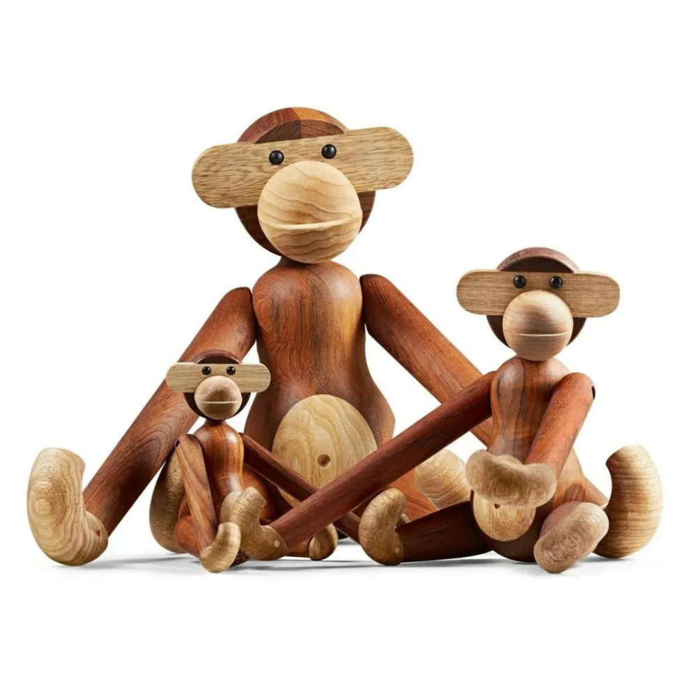 Holzfigur Affe klein Teak