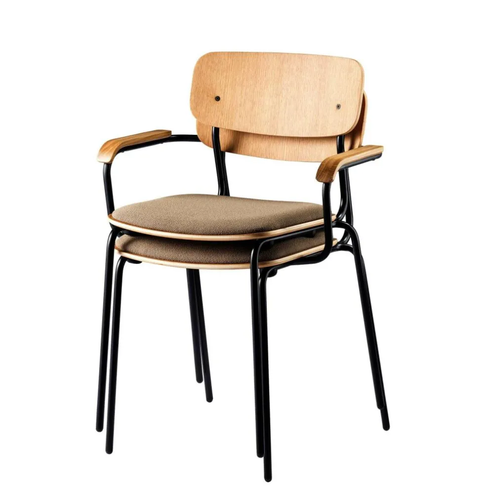 J182 Holmen Armlehnstuhl stapelbar gepolstert