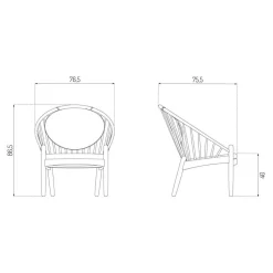 J166 Jørna Sessel Stoff Gestell Eiche geräuchert