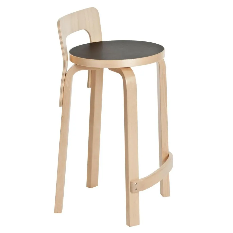 K65 Barstuhl Gestell klar lackiert