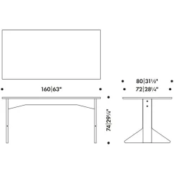 Kaari REB012 Tisch Eiche klar lackiert 160x80cm