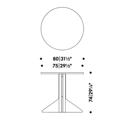 Kaari REB003 Tisch Eiche schwarz Ø80cm