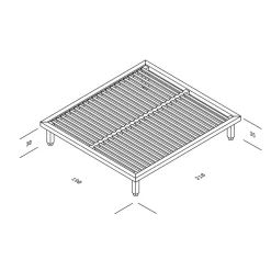 Kaya Large Doppelbett 180x200cm ohne Kopfteil