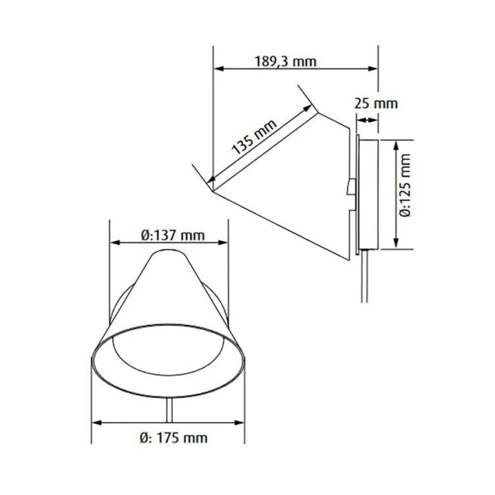 Keglen LED Wandleuchte 3000K