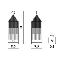 Lantern LED Tischleuchte mit Akku