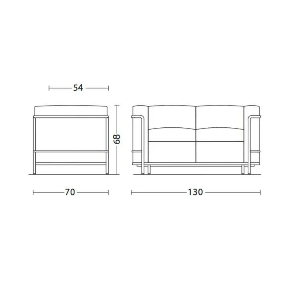 LC2 Fauteuil Grand Confort petit modèle deux places