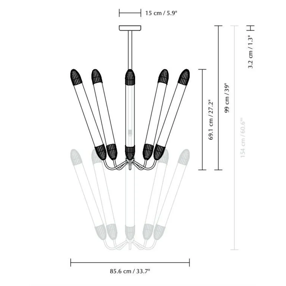 Lemon Squeeze Kronleuchter lang