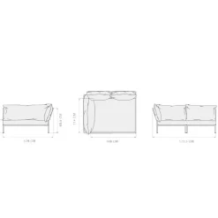 Level 2 Cozy Gartensofa links Gestell dunkelgrau