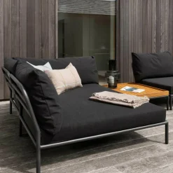 Level 2 Cozy Gartensofa rechts Gestell dunkelgrau