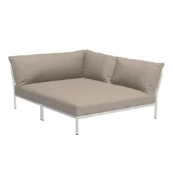 Level 2 Cozy Gartensofa rechts Gestell muted white