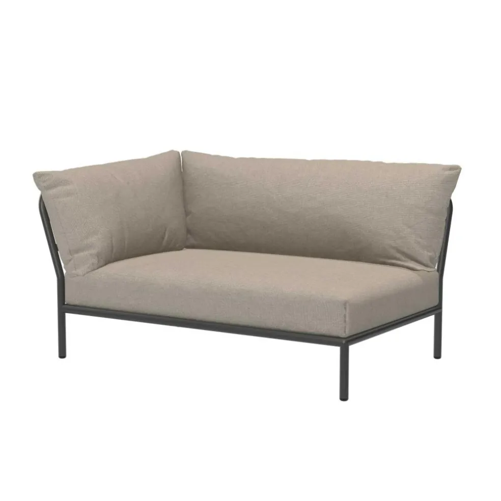 Level 2 Gartensofa links Gestell dunkelgrau