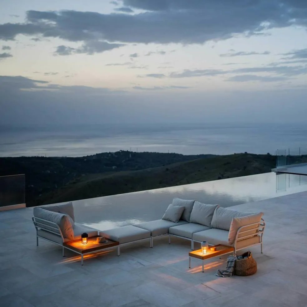 Level 2 Gartensofa rechts Gestell muted white