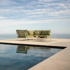 Level 2 Gartensofa rechts Gestell muted white