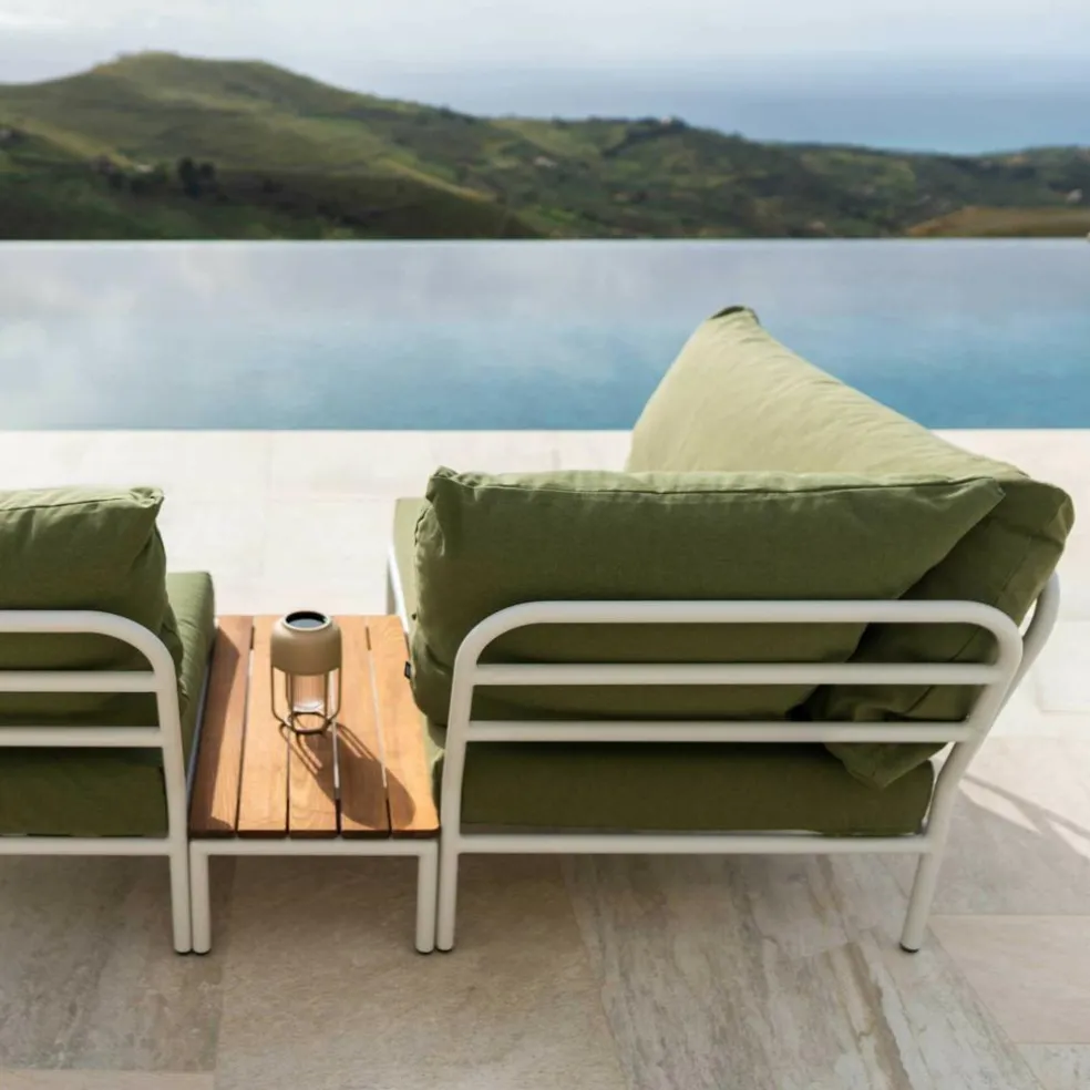 Level 2 Gartensofa rechts Gestell muted white