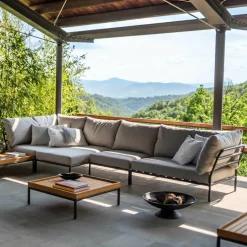 Level 2 Gartensofa rechts Gestell dunkelgrau