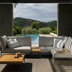 Level 2 Gartensofa rechts Gestell dunkelgrau