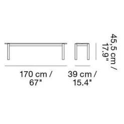 Linear Steel Gartenbank 170cm