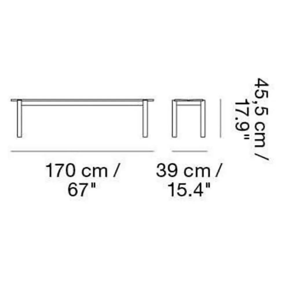 Linear Steel Gartenbank 170cm