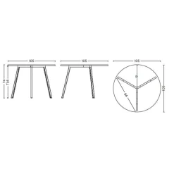 Loop Stand Esstisch Ø 105 cm