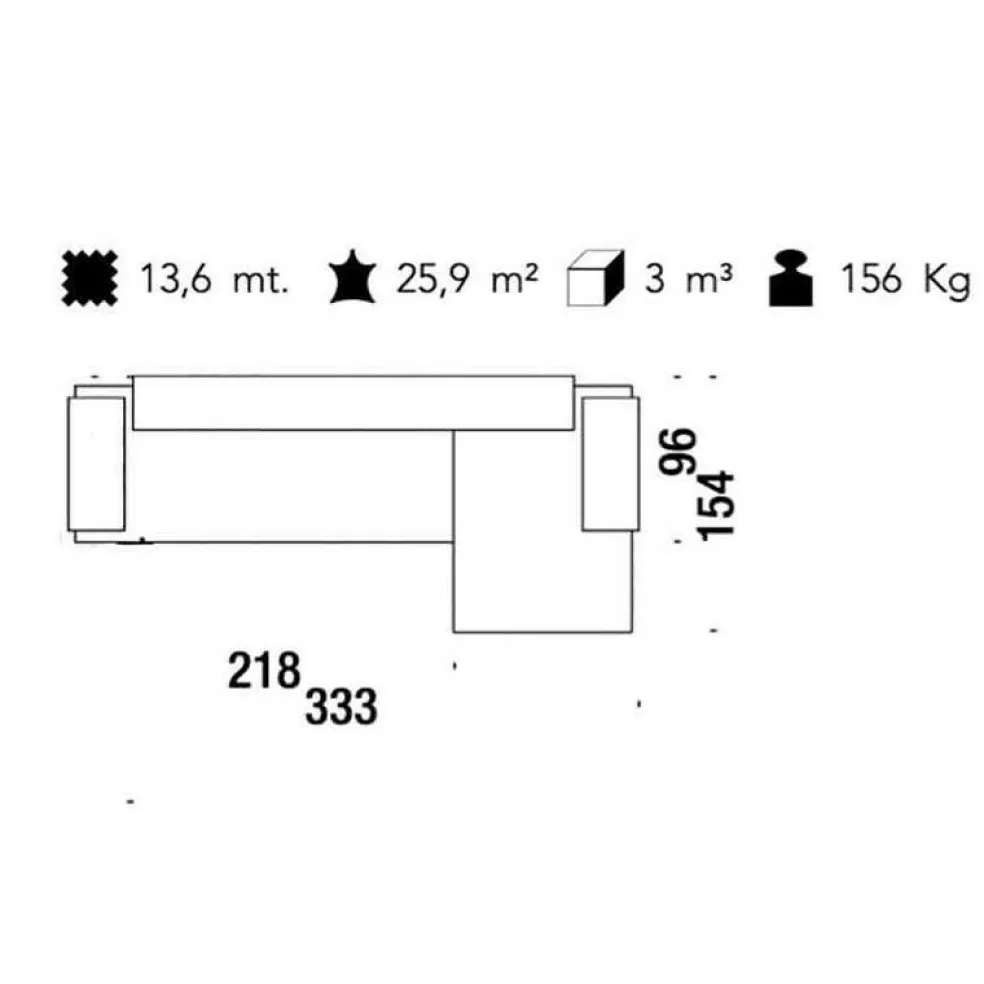 Lowland Loungesofa 333x73x154cm