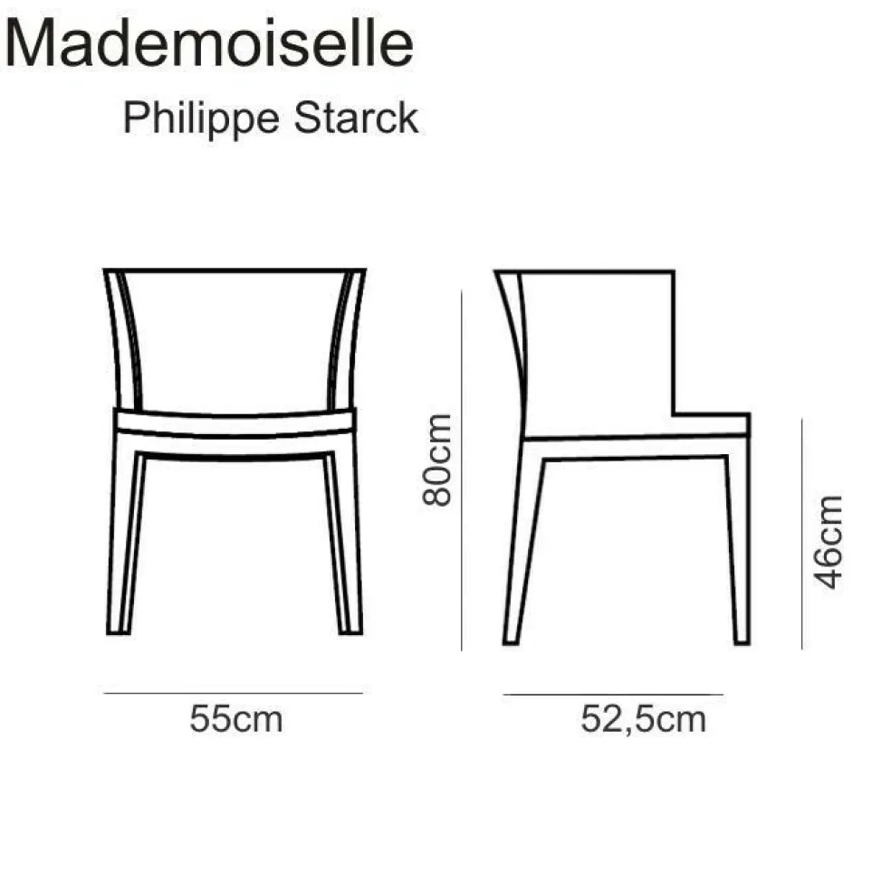 Mademoiselle Stuhl Gestell transparent