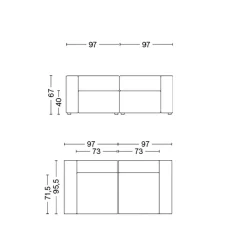 Mags 2-Sitzer Sofa 194x95,5x67cm