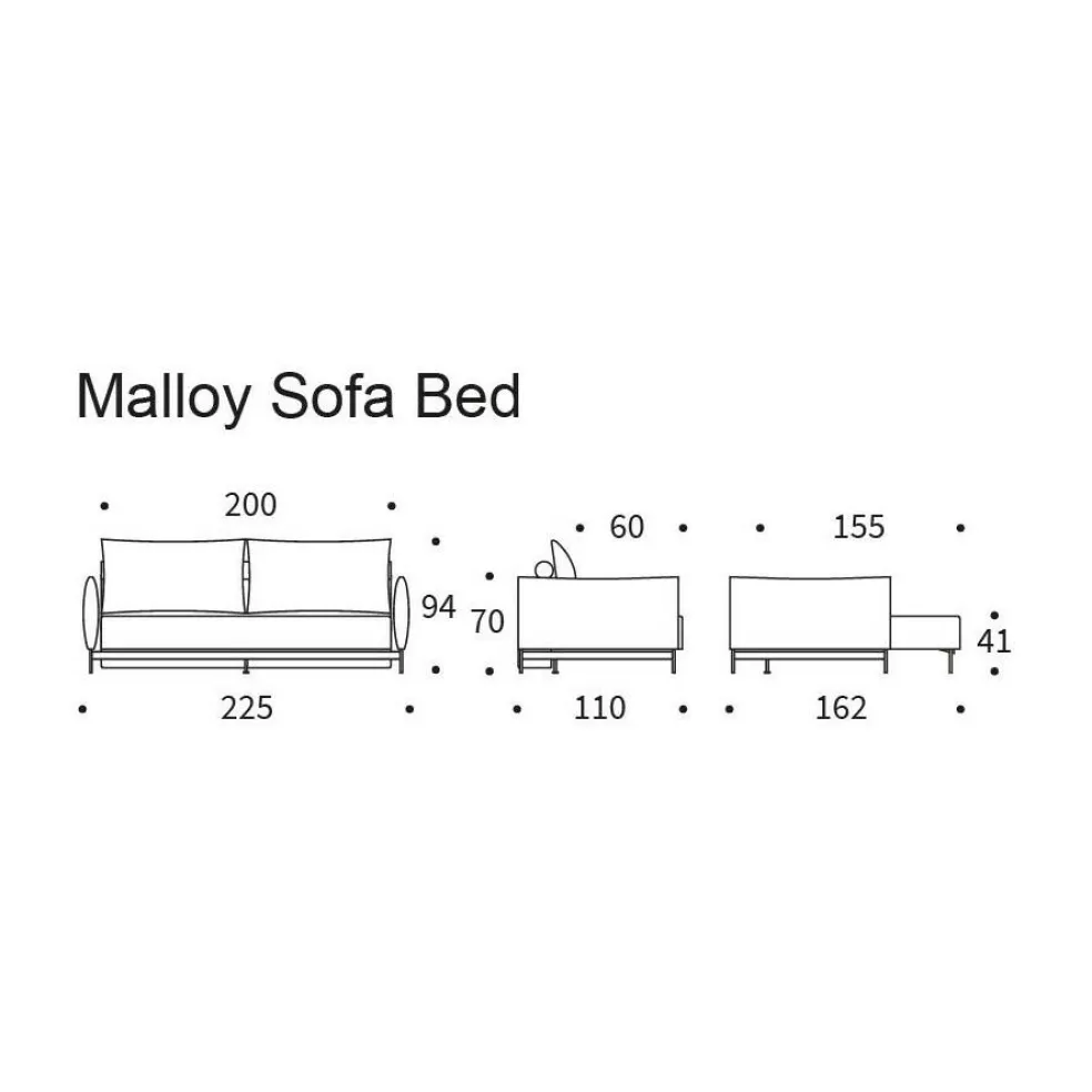 Malloy Schlafsofa 225x110cm