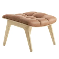 Mammoth Ottoman Leder Gestell Eiche natur