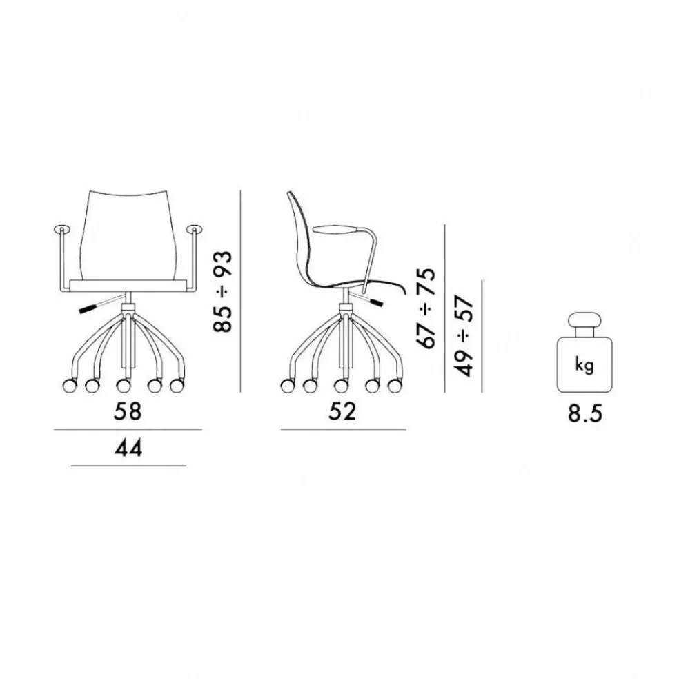 Maui Bürostuhl mit Armlehnen