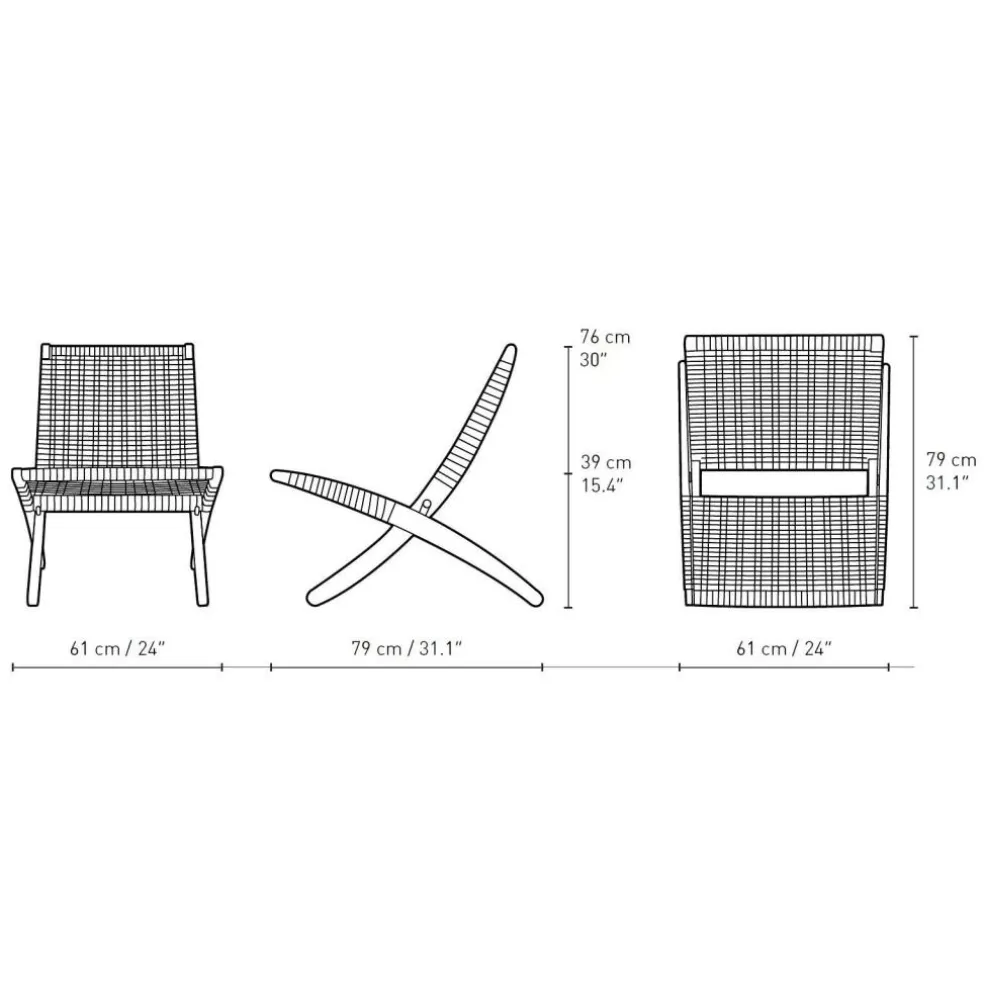 MG501 Cuba Chair klappbar mit Geflecht Papiergarn