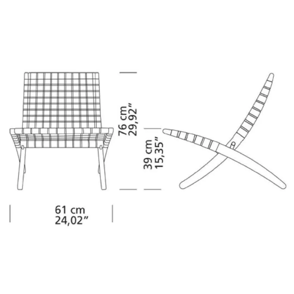 MG501 Cuba Chair klappbar mit Baumwollgurten