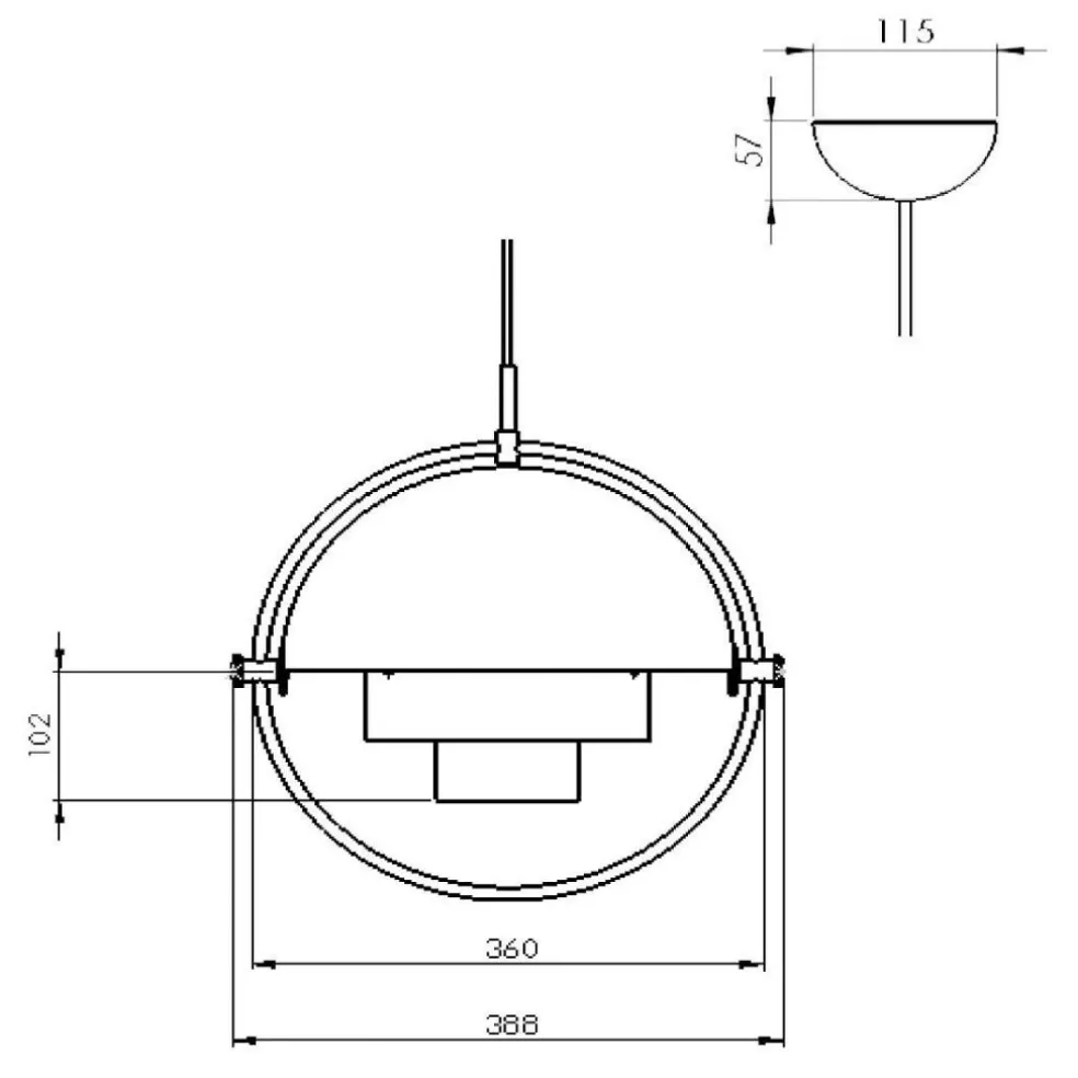 Multi-Lite Pendelleuchte Ø36cm Gestell Chrom