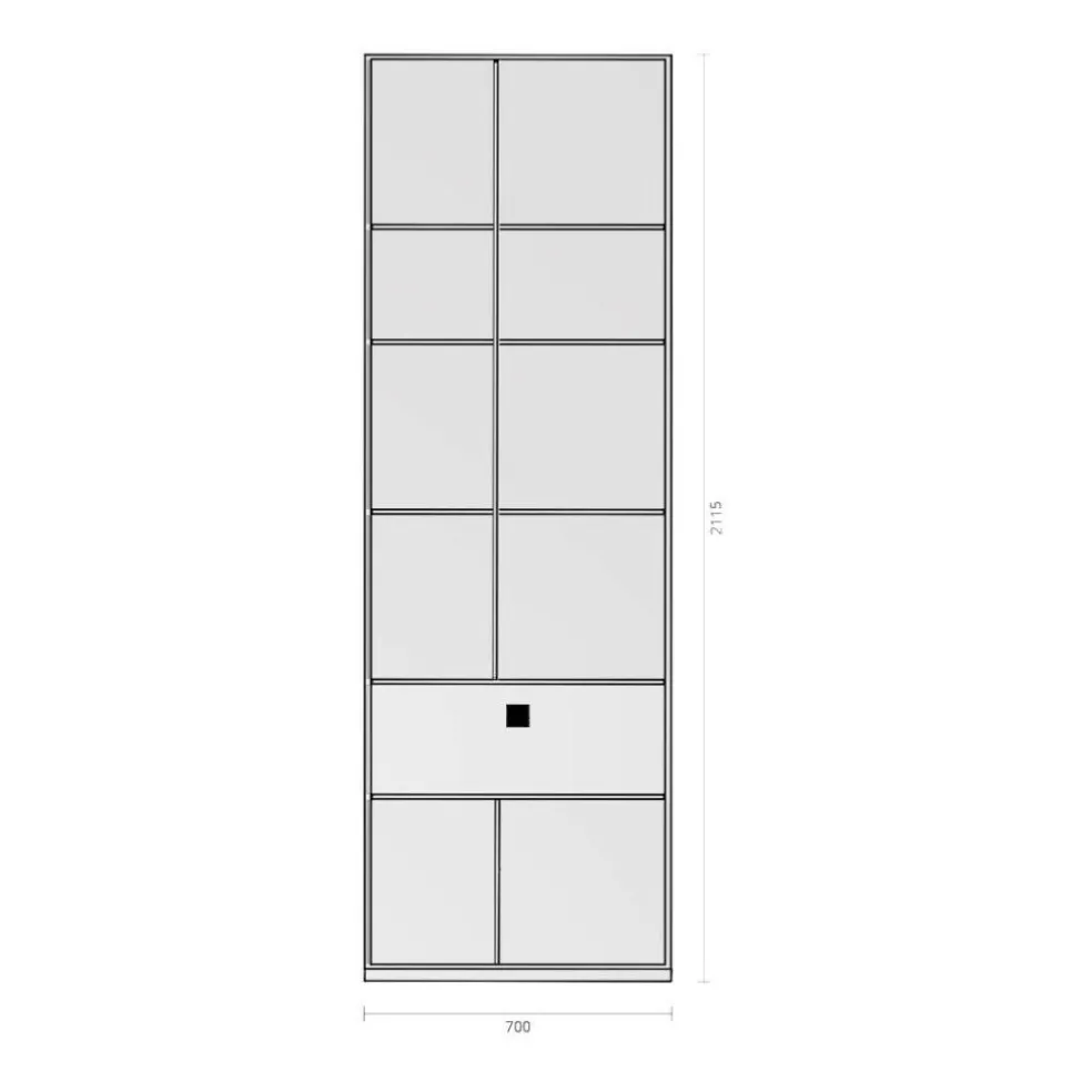 Nex Pur Regal mit Schubkasten 70x211.5x36cm