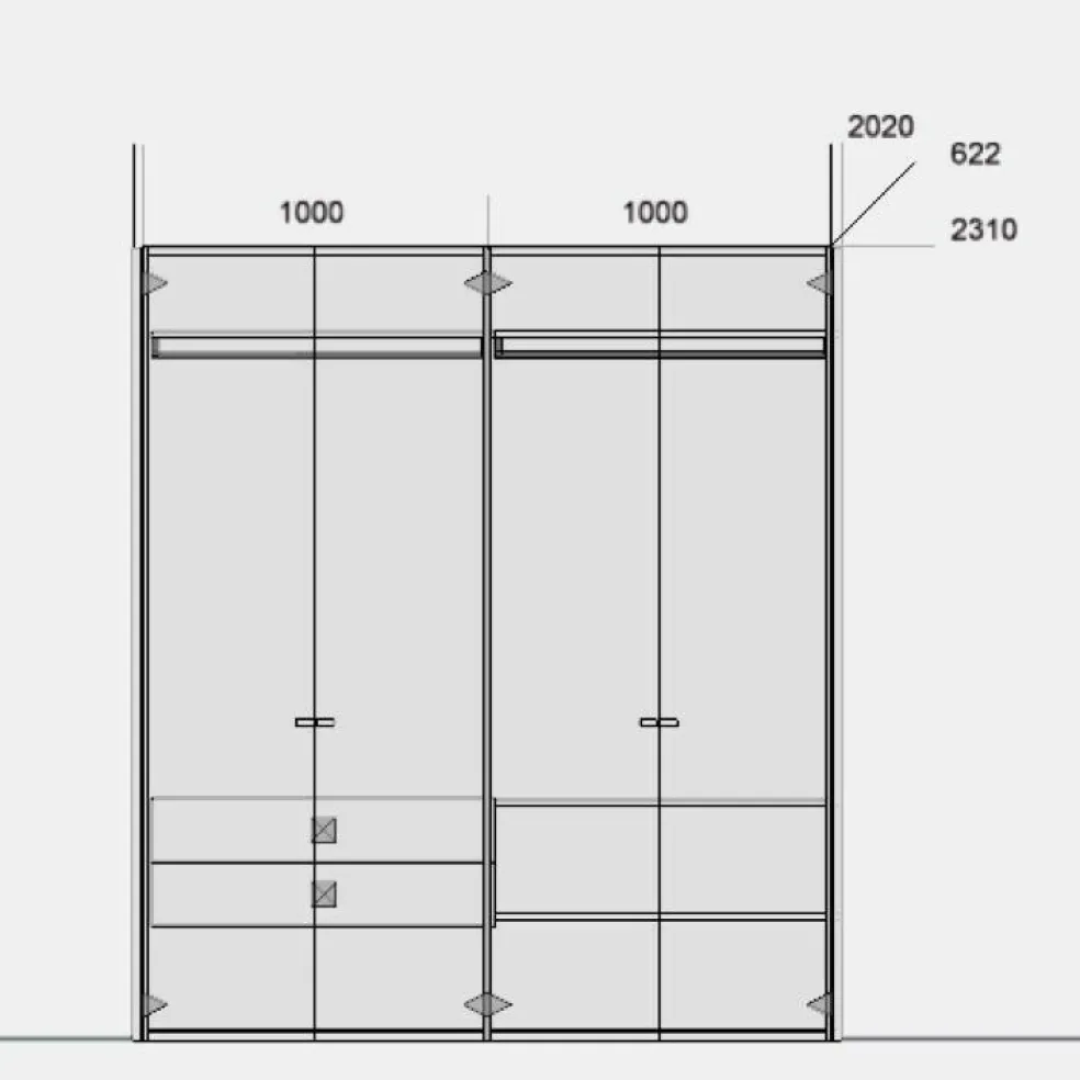 Nex Pur Schrank 201x234cm