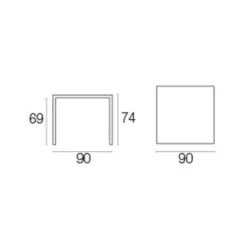 Nova Gartenesstisch 90x90cm