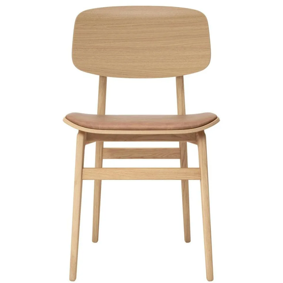 NY11 Dining Chair Leder Gestell Eiche Natur