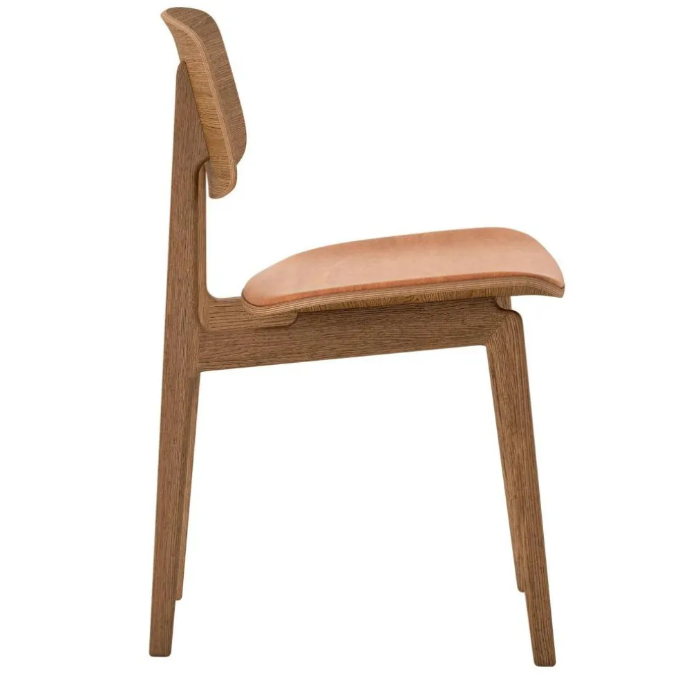 NY11 Dining Chair Leder Gestell Eiche geäuchert
