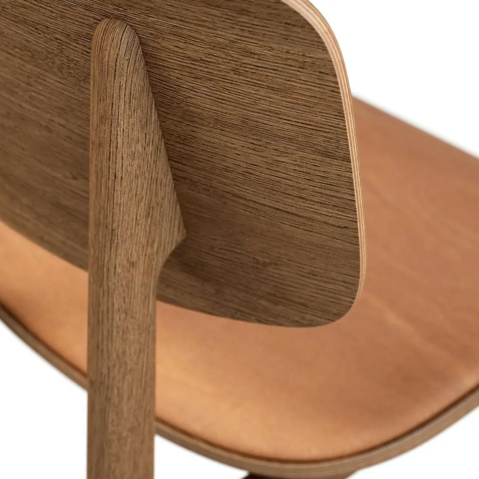 NY11 Dining Chair Leder Gestell Eiche geäuchert