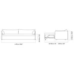 Offset 3-Sitzer Schlafsofa 215x89cm