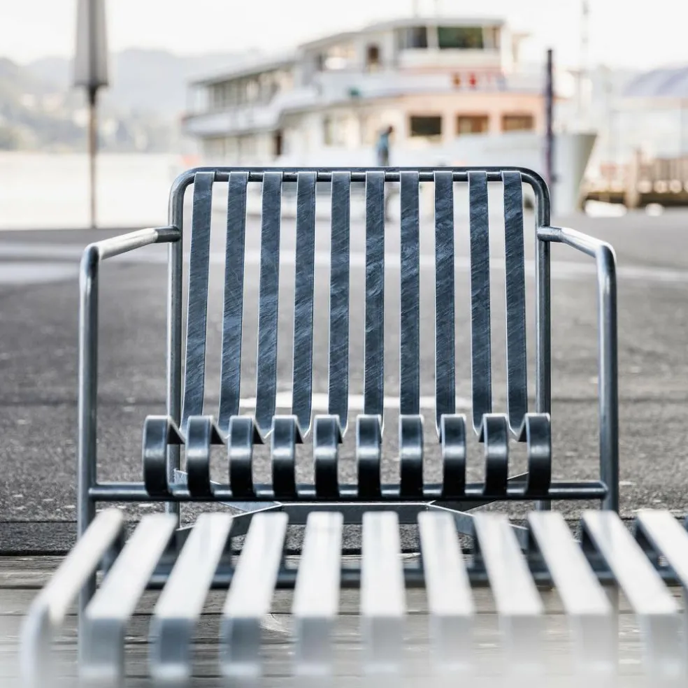 Palissade Garten Loungesessel mit niedriger Rückenlehne Feuerverzinkt