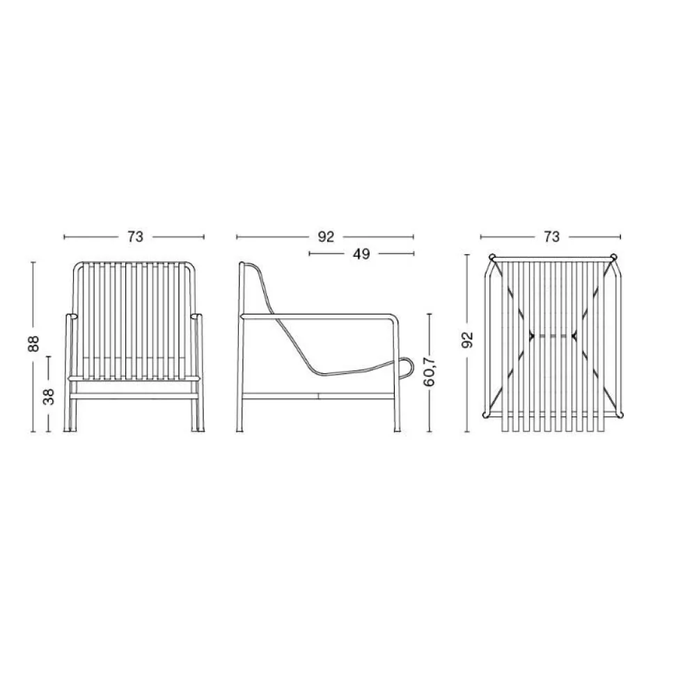 Palissade Garten Loungesessel hoch 2er Set