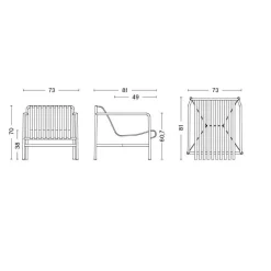 Palissade Garten Loungesessel niedrig 2er Set