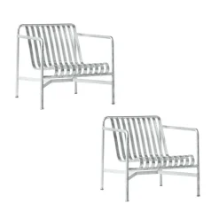 Palissade Garten Loungesessel niedrig Feuerverzinkt 2er Set