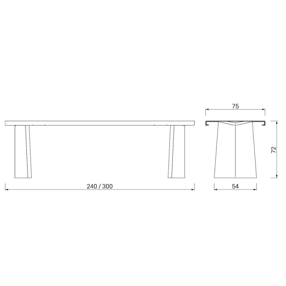 Pallas Indoor Tisch 240x75x72cm